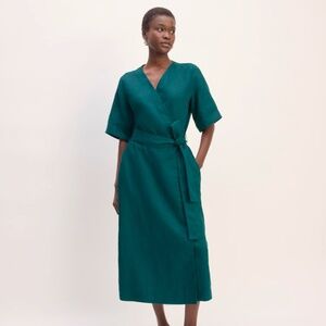 BLACK linen wrap dress from Everlane